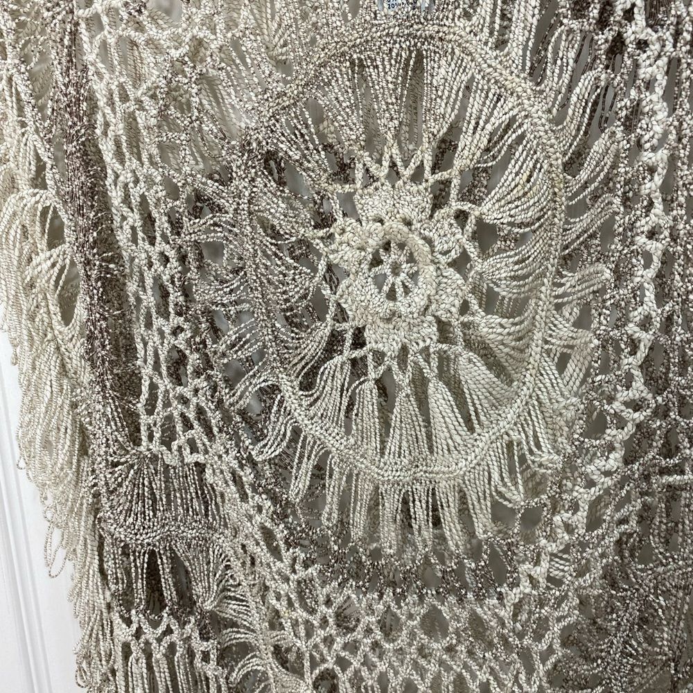 LaSeine knit crocheted sleeveless pullover sweater coverup, large/x large - Picture 2 of 11